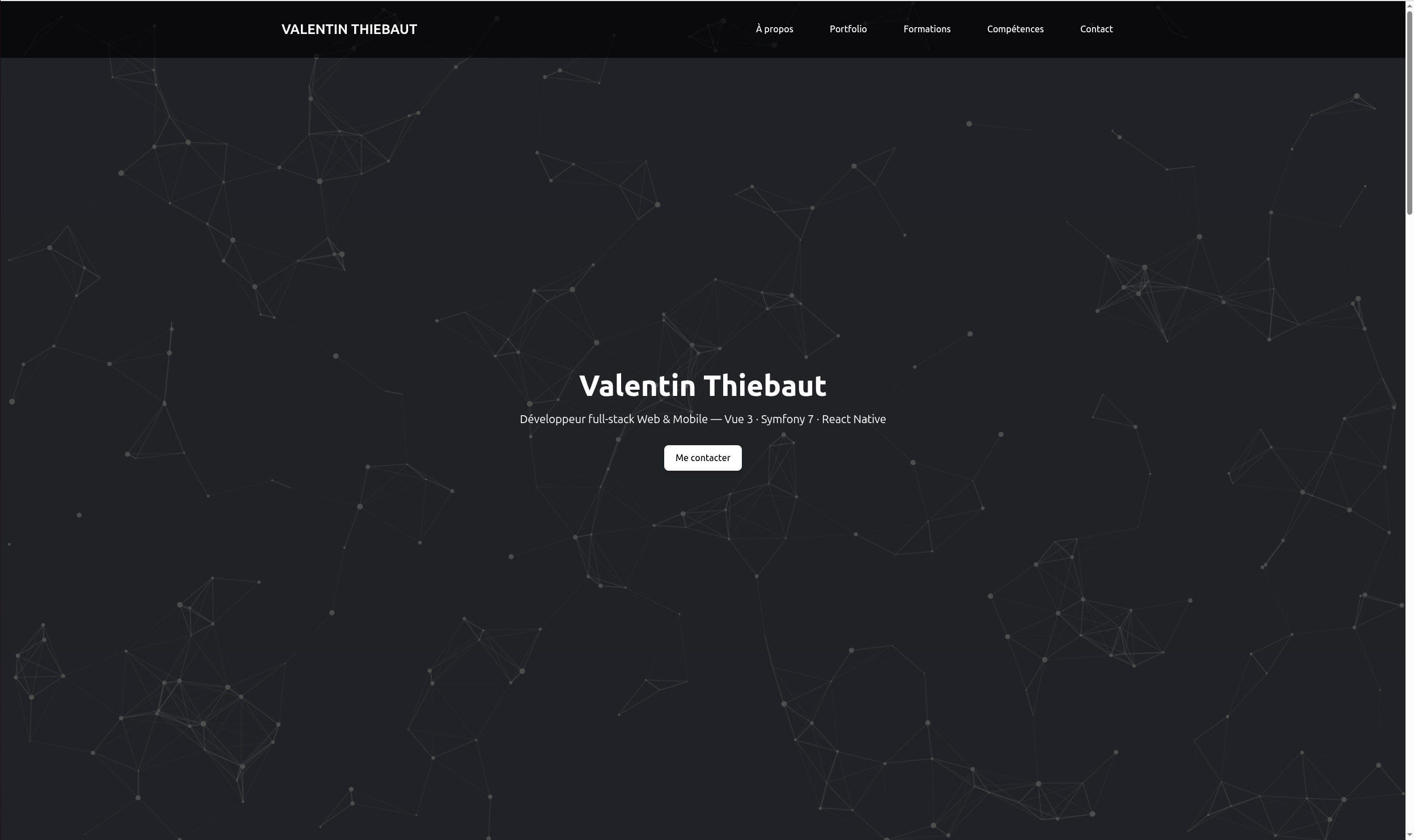 Capture d'écran du projet Portfolio - Projet personnel